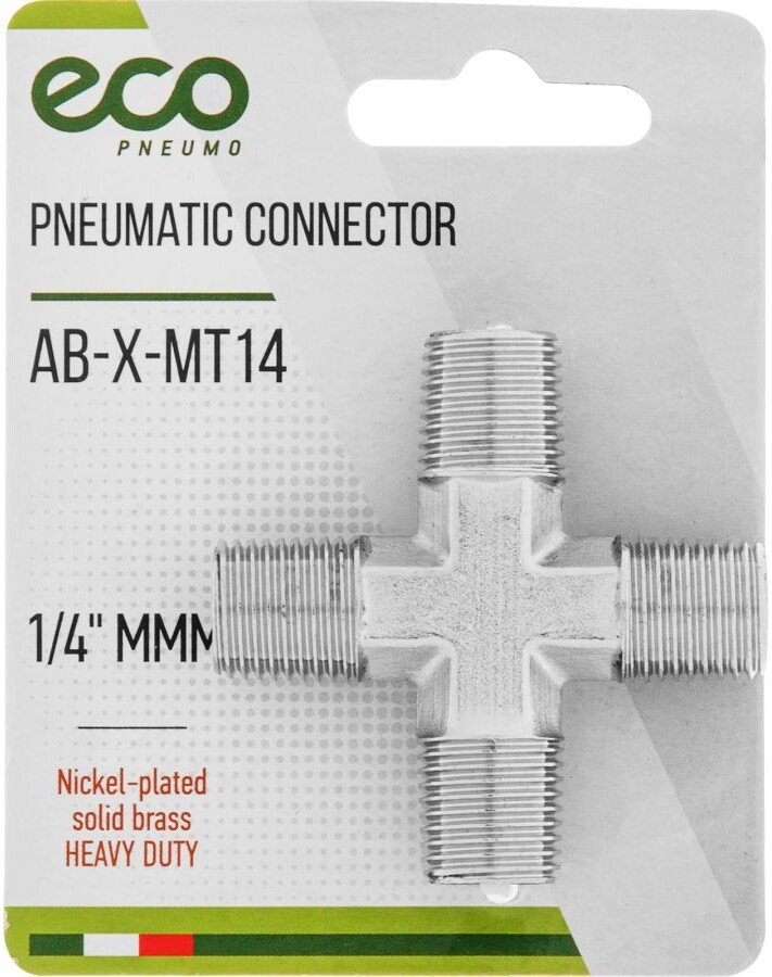 

Фитинг ECO Соединитель пневматический 1/4" AB-X-MT14