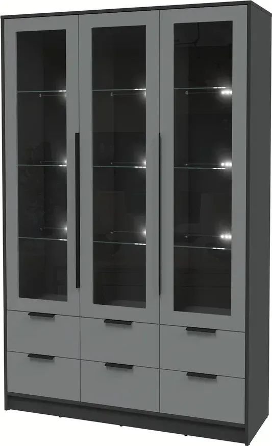 

Шкаф-витрина Интерлиния Концепт КТ-ШВ3 с подсветкой Глосс (антрацит/серый)