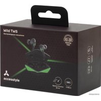 Наушники AccesStyle Wild TWS (черный/зеленый)
