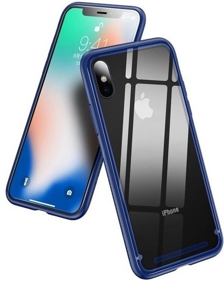 

Чехол для телефона Baseus See-through Glass для iPhone X (синий)