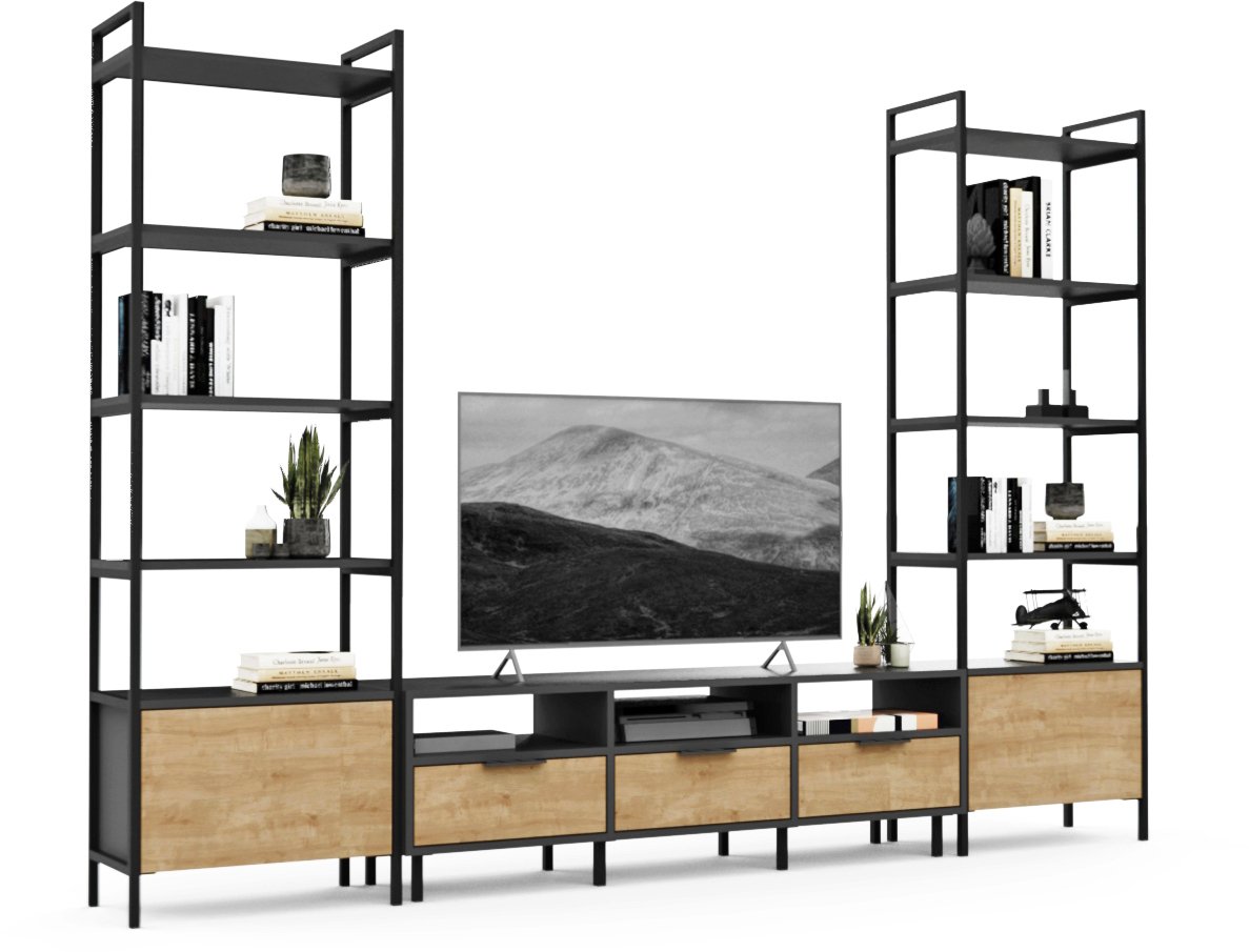 

Стенка Crafto Лофт Агата Бонд 09 270x38x190 (дуб/графит)