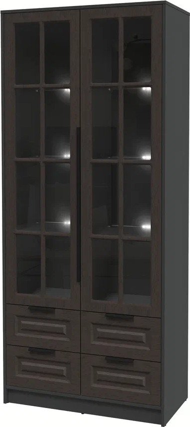 

Шкаф-витрина Интерлиния Концепт КТ-ШВ2 с подсветкой Деко (антрацит/дуб английский)