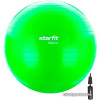 Гимнастический мяч Starfit GB-106 55 см антивзрыв + ручной насос (зеленый)