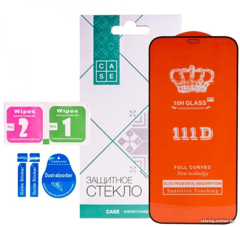 Защитное стекло Case 111D для iPhone 12 Pro Max (черный глянец)