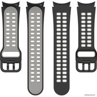 Ремешок Rumi Extreme силиконовый для Samsung Galaxy Watch4/5/6 (20 мм, черный/серый)