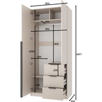Шкаф распашной Mio Tesoro Мельбурн 2DG3S (кашемир)