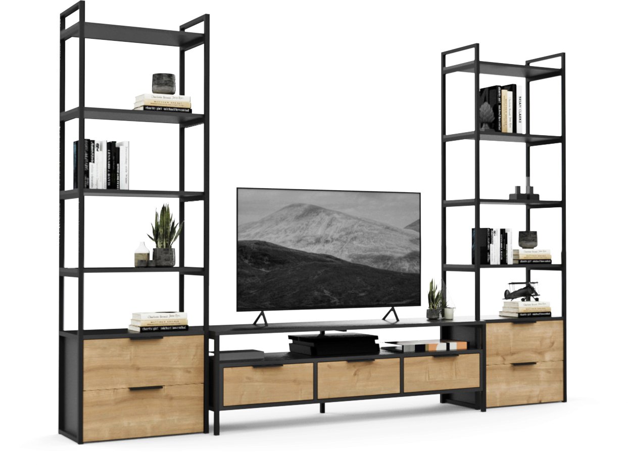 

Стенка Crafto Лофт Фрида Квентин 16 274x40x190 (дуб/графит)