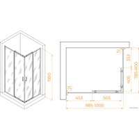 Душевой уголок RGW PA-040 3508104080-11 80x100 (хром/прозрачное стекло)