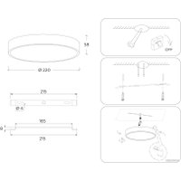 Светильник-тарелка Ambrella light FV5520 WH (белый)