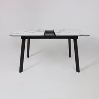 Кухонный стол Алвест AV 1209 120-160х80 (мрамор белый/черный)