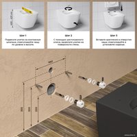 Унитаз подвесной Wellsee Croquis RimFree 182613001 (чаша, пневмокрышка, матовый черный)