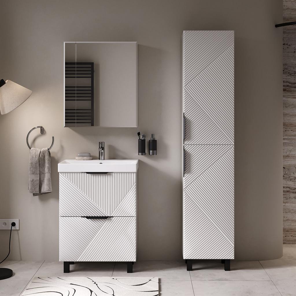 Volna Тумба с умывальником Geometry 60.2Y 9696 + Lake 60 (белый)