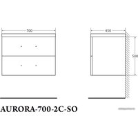  BelBagno Тумба под умывальник Aurora-700-2C-SO-RNN (rovere nebrasca)