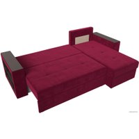 Угловой диван Лига диванов Дубай лайт правый 114169 (микровельвет бордовый)