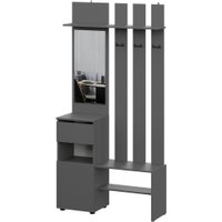 Стенка Mio Tesoro Денвер с зеркалом (графит серый)