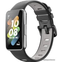 Ремешок Rumi силиконовый для Huawei Band 7 (черный/серый)