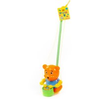 Развивающая игрушка Полесье Каталка Медвежонок с ручкой 96654