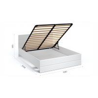 Кровать Империал Йорк 160 с ПМ (белый жемчуг/белый глянец)