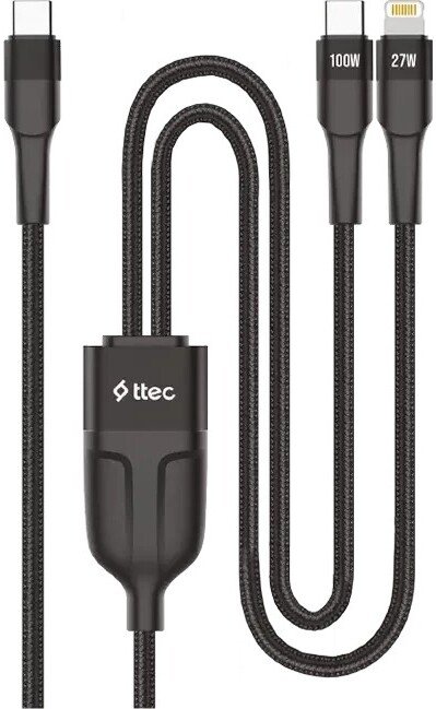 

Кабель ttec 2DK56S USB Type-C - USB Type-C/Lightning (1.5м, черный)
