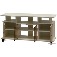 Тумба Олмеко Виста-13 (белый/дуб сонома светлый/стекло тонированное)