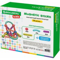 Магнитный конструктор BRAUBERG Kids Magnetic Sticks 665722