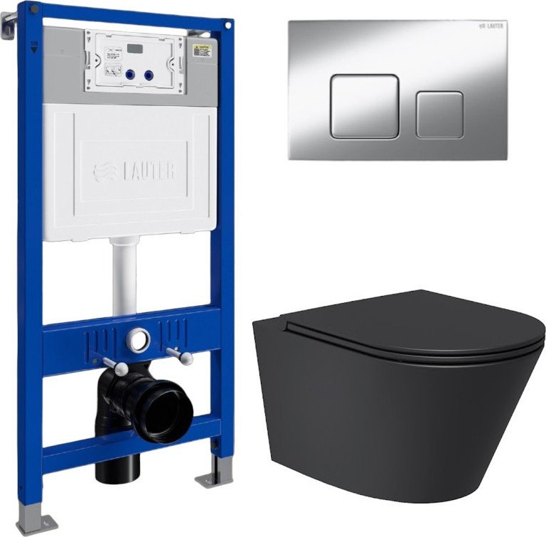 

Унитаз подвесной Lauter Longer 2110822B + 21901001 (кнопка 219703F, сатин)