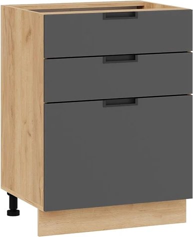 

Шкаф напольный Трия Гренада 1Н6Я3 (дуб крафт золотой/холст вулкан)