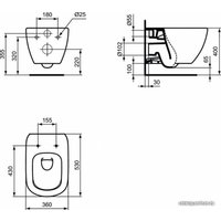 Унитаз подвесной Ideal Standard Tesi Aquablade T0079V3 (черный матовый) (без сиденья)