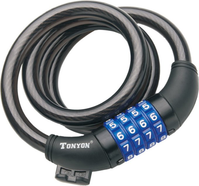

Тросовый велосипедный замок Tonyon 12x1200 5231С-1212 (черный)