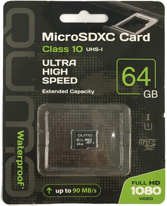 

Карта памяти QUMO microSDXC QM64GMICSDXC10U1NA 64GB