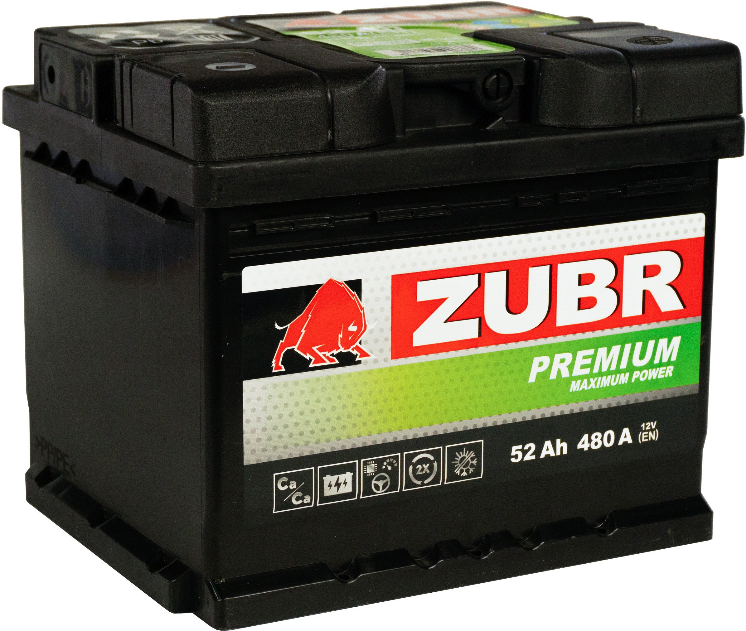 

Автомобильный аккумулятор Zubr Premium R+ Турция (52 А·ч)