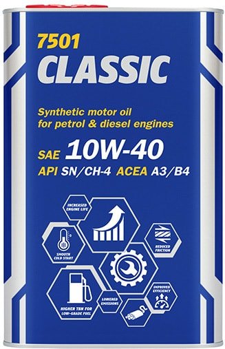 

Моторное масло Mannol Classic 10W-40 API SN/CH-4 1л (металл)