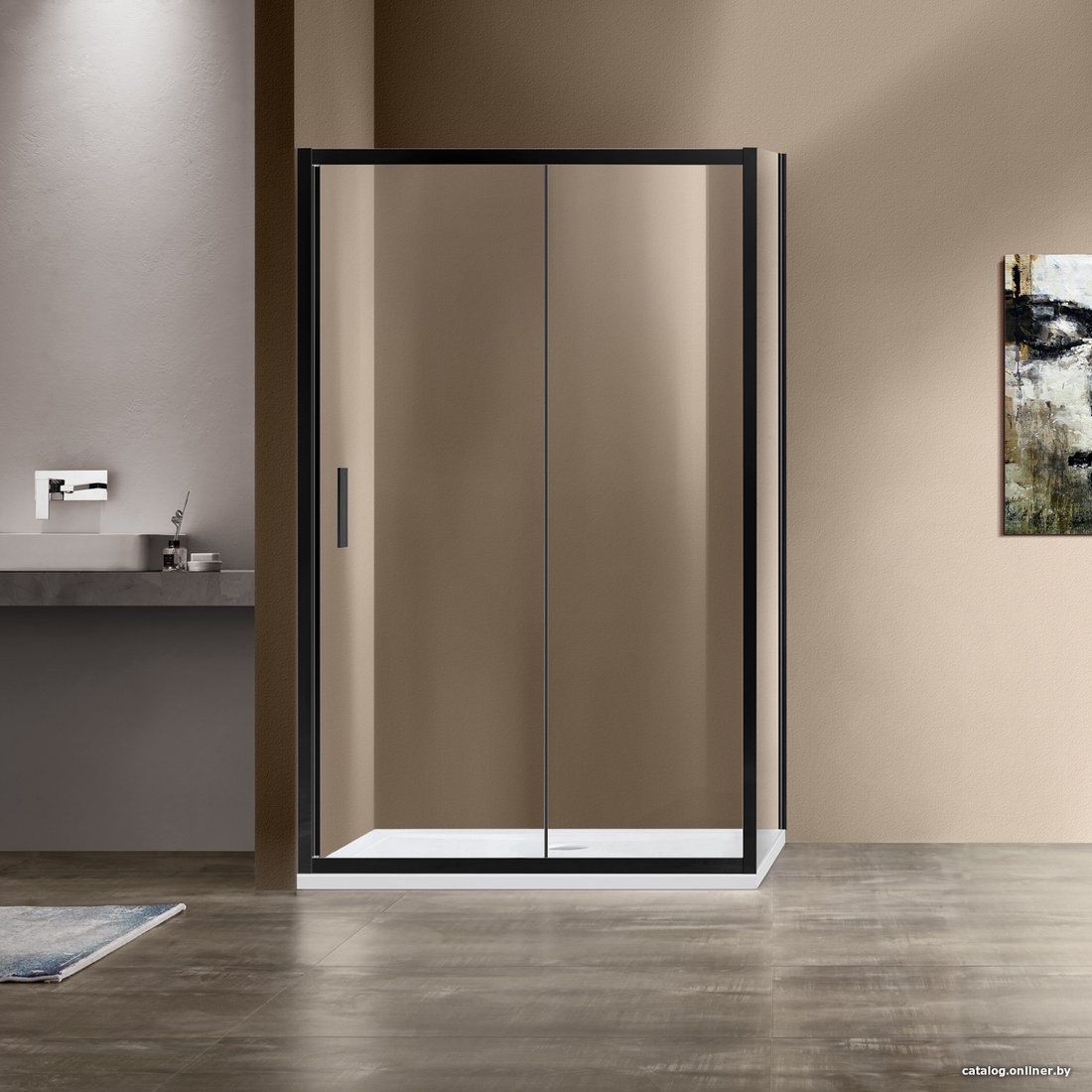 Душевой уголок Vincea Garda VSR-1G9014CLB (черный/прозрачное)