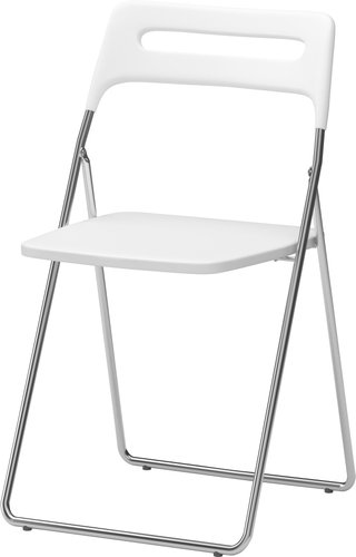Стул Ikea Ниссе (белый/хром) [103.608.60]