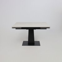 Кухонный стол Lepremo AV 2119 МДФ+керамика раздвижной 1200-1800x800 (серый матовый Carmen Light Grey/черный)