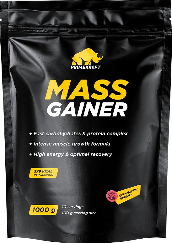 

Гейнер Prime Kraft Mass Gainer (1000г, клубника/банан)