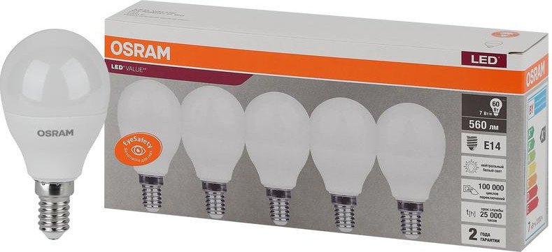 

Светодиодная лампочка Osram LED Value 4058075578135 (5 шт)