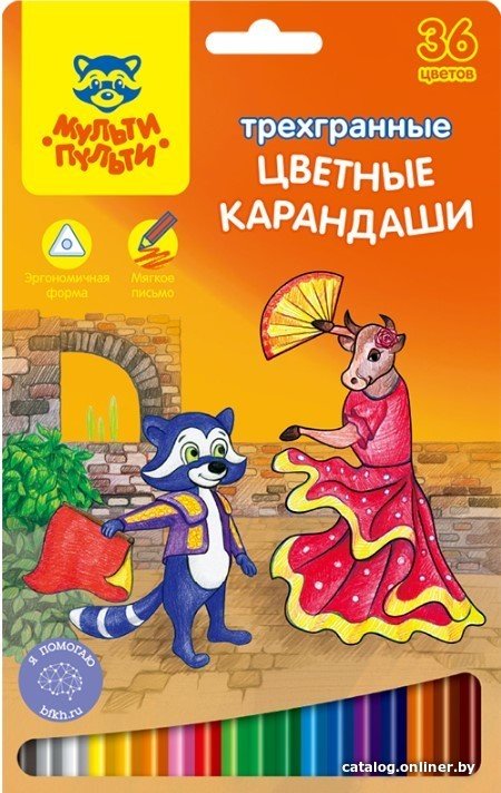 Набор цветных карандашей Мульти-пульти Енот в Испании CP_10825 (36 цветов)