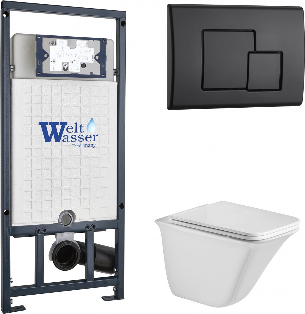 Унитаз подвесной WeltWasser Marberg 507 + Rotbach 004 GL-WT + Mar 507 SE MT-BL