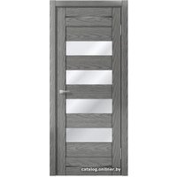 Межкомнатная дверь MDF-Techno Dominika 106 80x200 (скай оук серый, стекло лакобель черный)