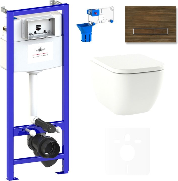 

Унитаз подвесной Lavinia Boho Relfix One Rimless 7 в 1 75110120 (венге пластик)