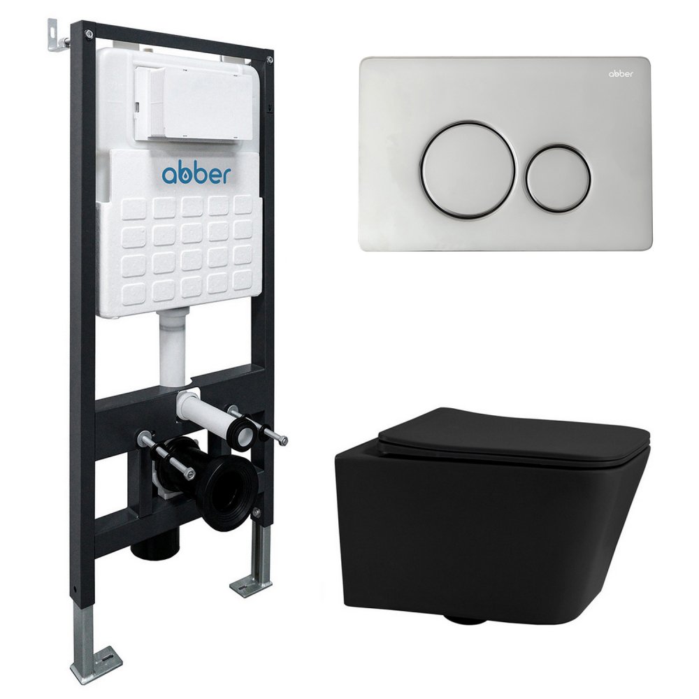 

Унитаз подвесной Abber Rechteck AC1201MB-AC0105-AC0121 (с кнопкой смыва)