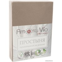 Простыня Amore Mio На резинке Трикотаж Евро 23116 (кофейный)
