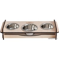 Миски на подставке Чешир Обжора 3 миски 200 мл (бежевый)