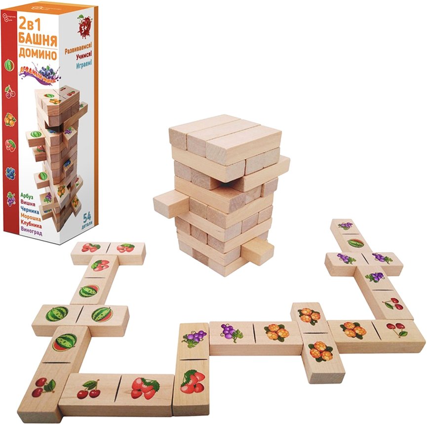 

Настольная игра Нескучные игры Башня Домино 2 в 1. Ягодный микс 8400/20