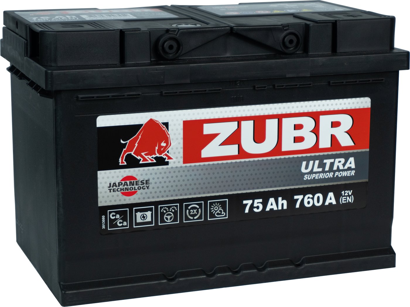 

Автомобильный аккумулятор Zubr Ultra Yuasa R+ Турция (75 А·ч)