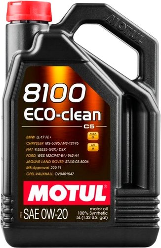 Моторное масло Motul 8100 Eco-clean 0W-20 5л