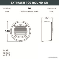 Уличный накладной светильник Fumagalli Leti 2S2.000.000.LYG1L