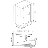 Душевой уголок Good Door Latte WTW+SP 90x120 [LATTE SP-90-C-WE + LATTE WTW-120-C-WE]