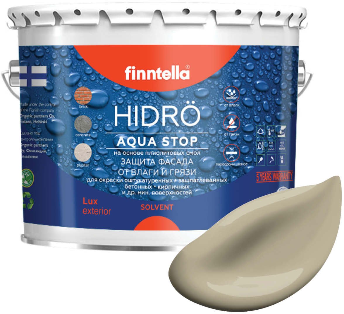 

Краска Finntella Hidro Vuori F-14-1-3-FL088 2.7 л (хаки)